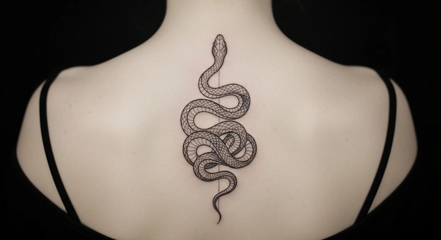 Snake, Dragon Spine Tattoos for Women