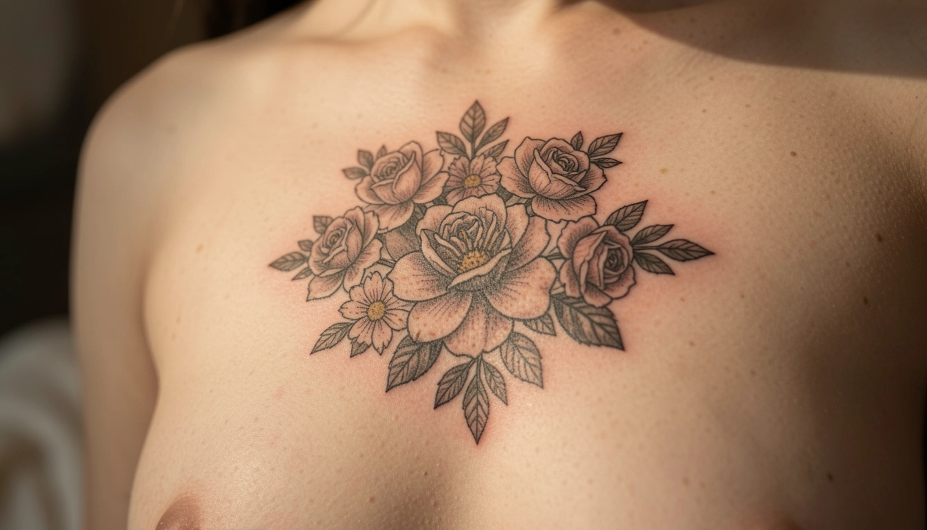 23 Stunning Between the Breast Tattoos Every Woman Will Love