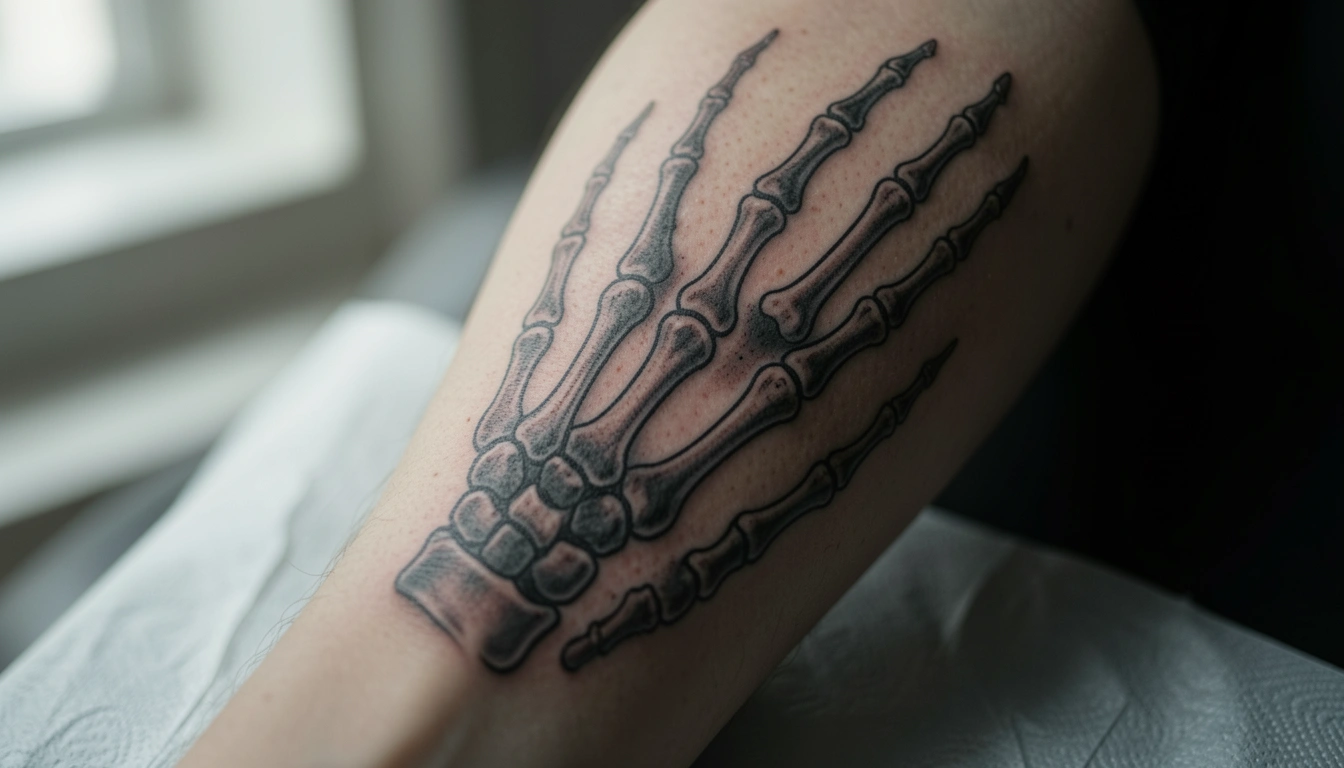 15 Striking Skeleton Hand Tattoos That Mean Something Real