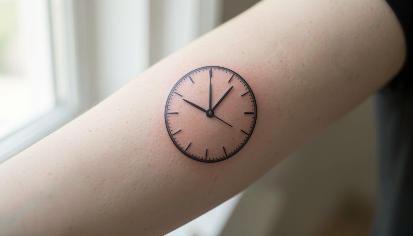 11 Clean Clock Tattoo Designs with Quiet Elegance