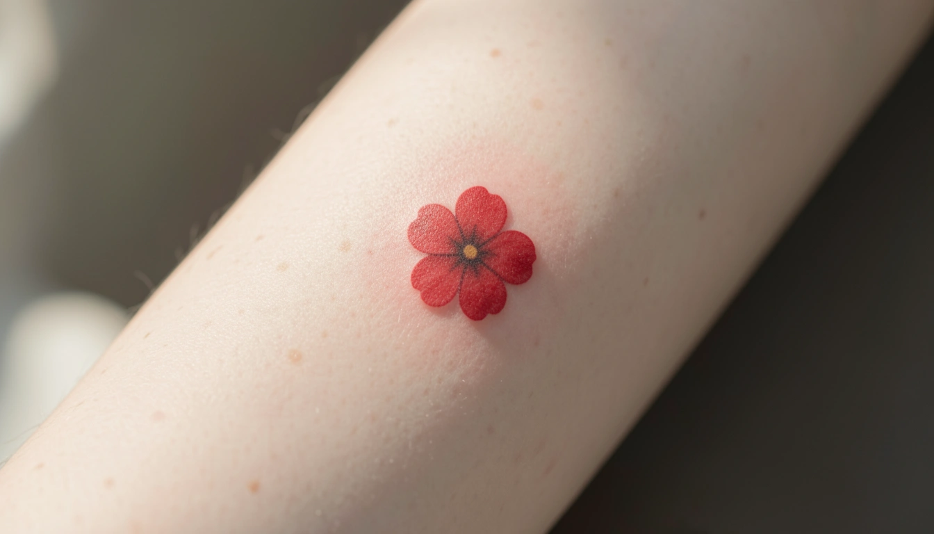 30 Mini Red Flower Tattoos You’ll Want to Try