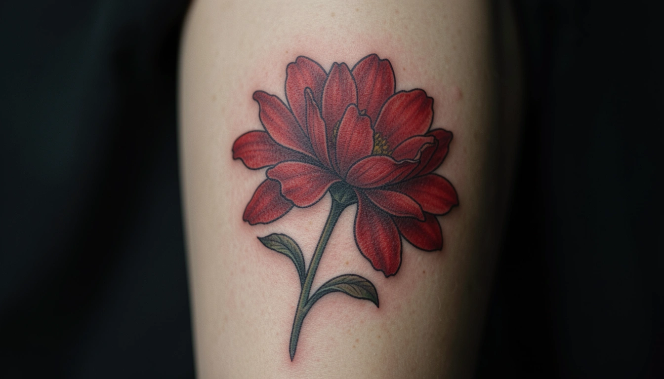 41 Meaningful Red Flower Tattoos Rich in Symbolism