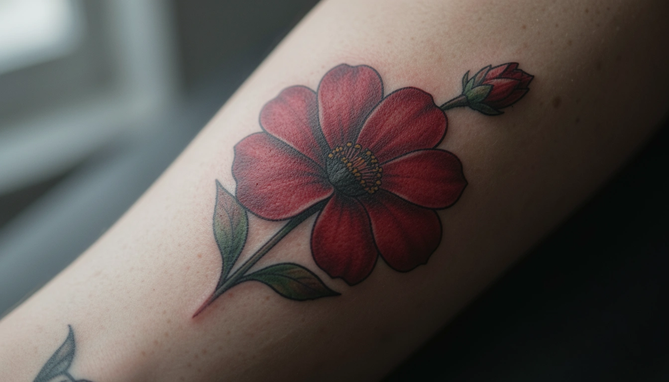 51 Aesthetic Red Flower Tattoos Made for Bold Women in 2026