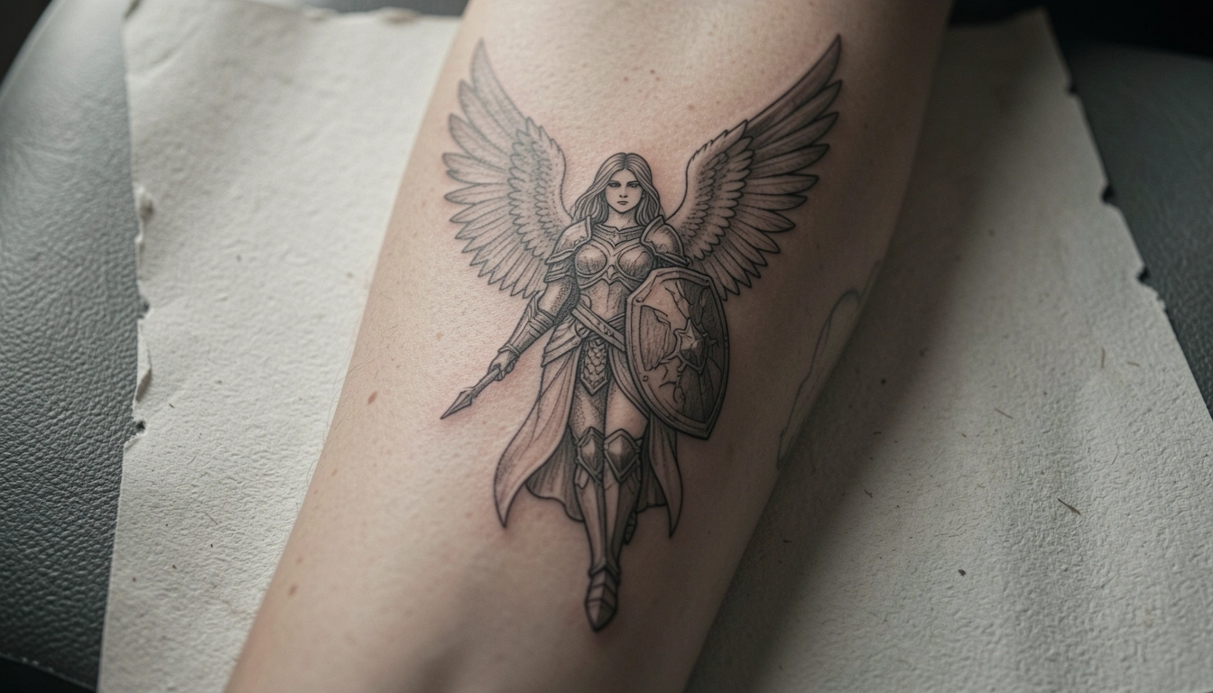 21 Reverent Angel Warrior Tattoos with Sacred Beauty