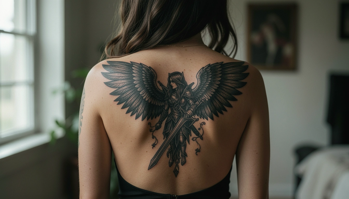 27 Holy Angel Warrior Tattoos That Speak of the Sacred