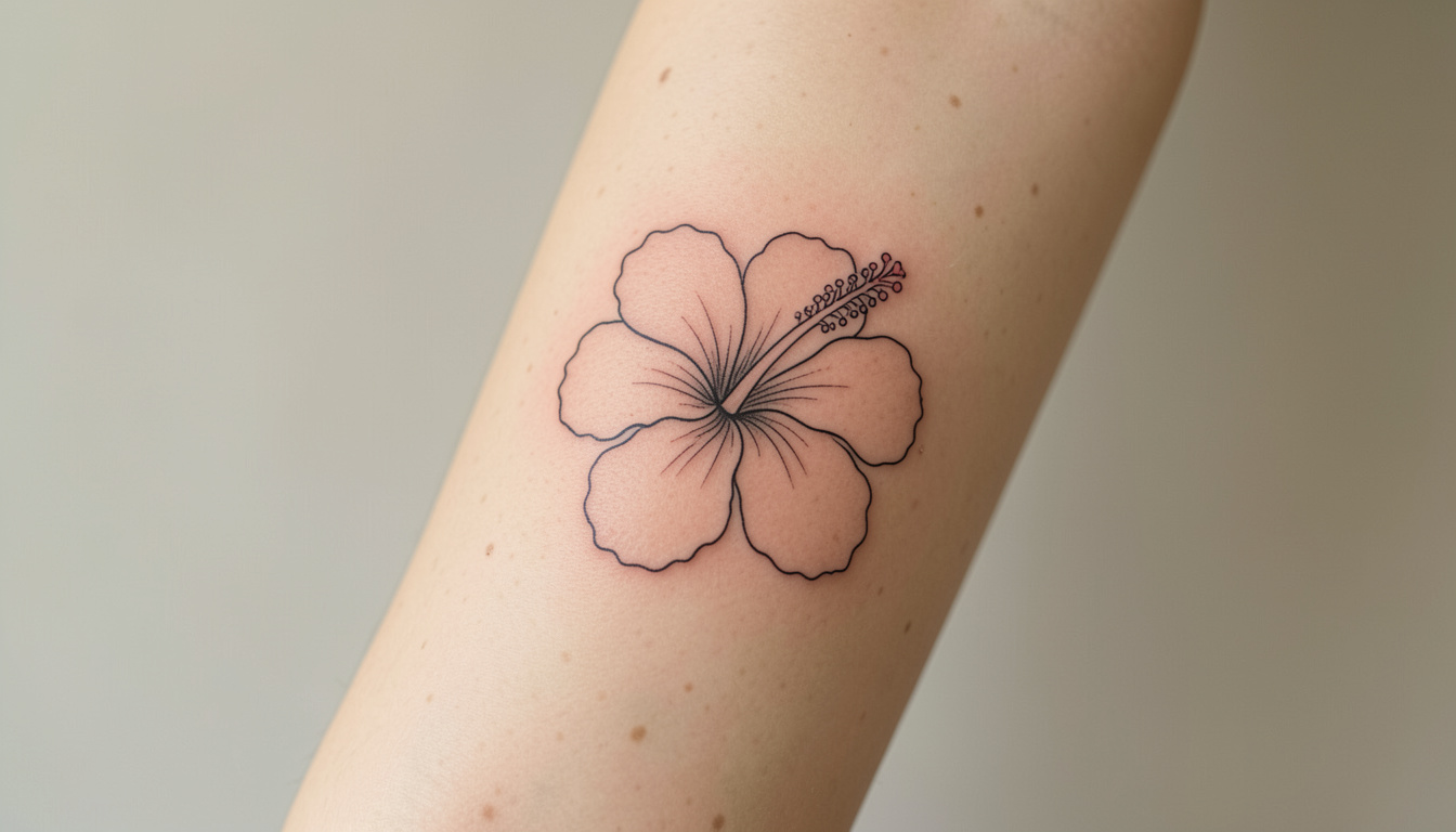 21 Pretty Minimalist Hibiscus Flower Tattoo Ideas to Save for Later