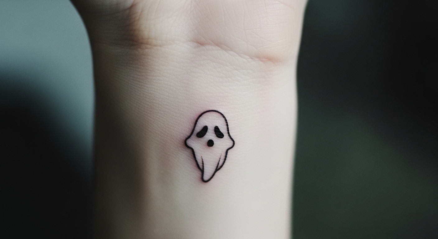 15 Bold Small Ghost Face Tattoos Every Woman Will Love