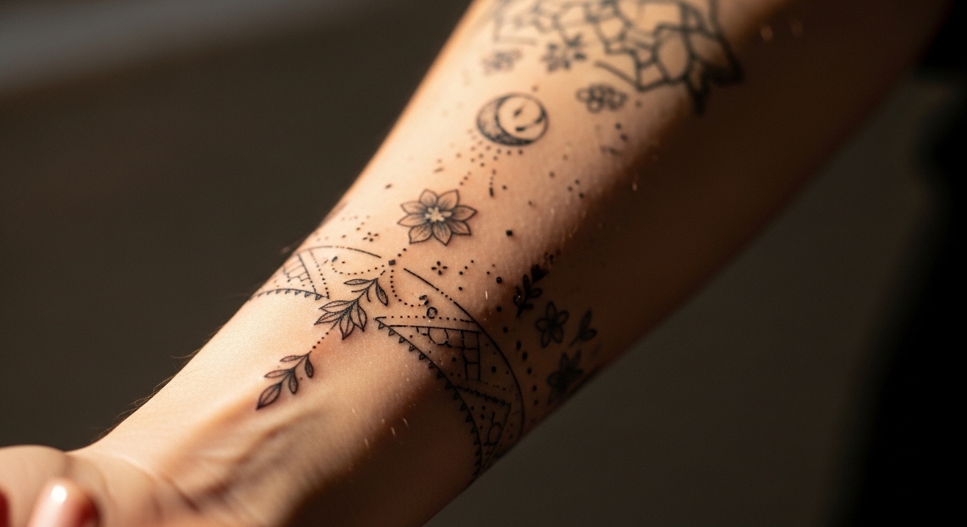13 Dainty Micro Arm Sleeve Tattoos to Show Off Your Style