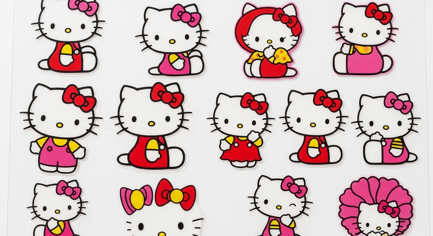 21 Lovely Hello Kitty Inspired Sticker Tattoo Ideas