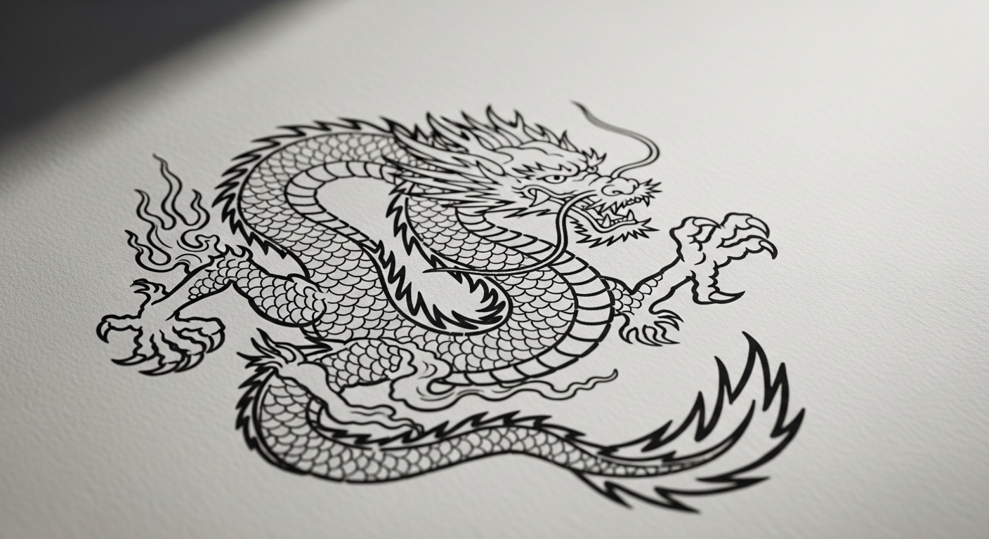 23 Aesthetic Japanese Dragon Tattoo Stencil Outlines Worth Saving