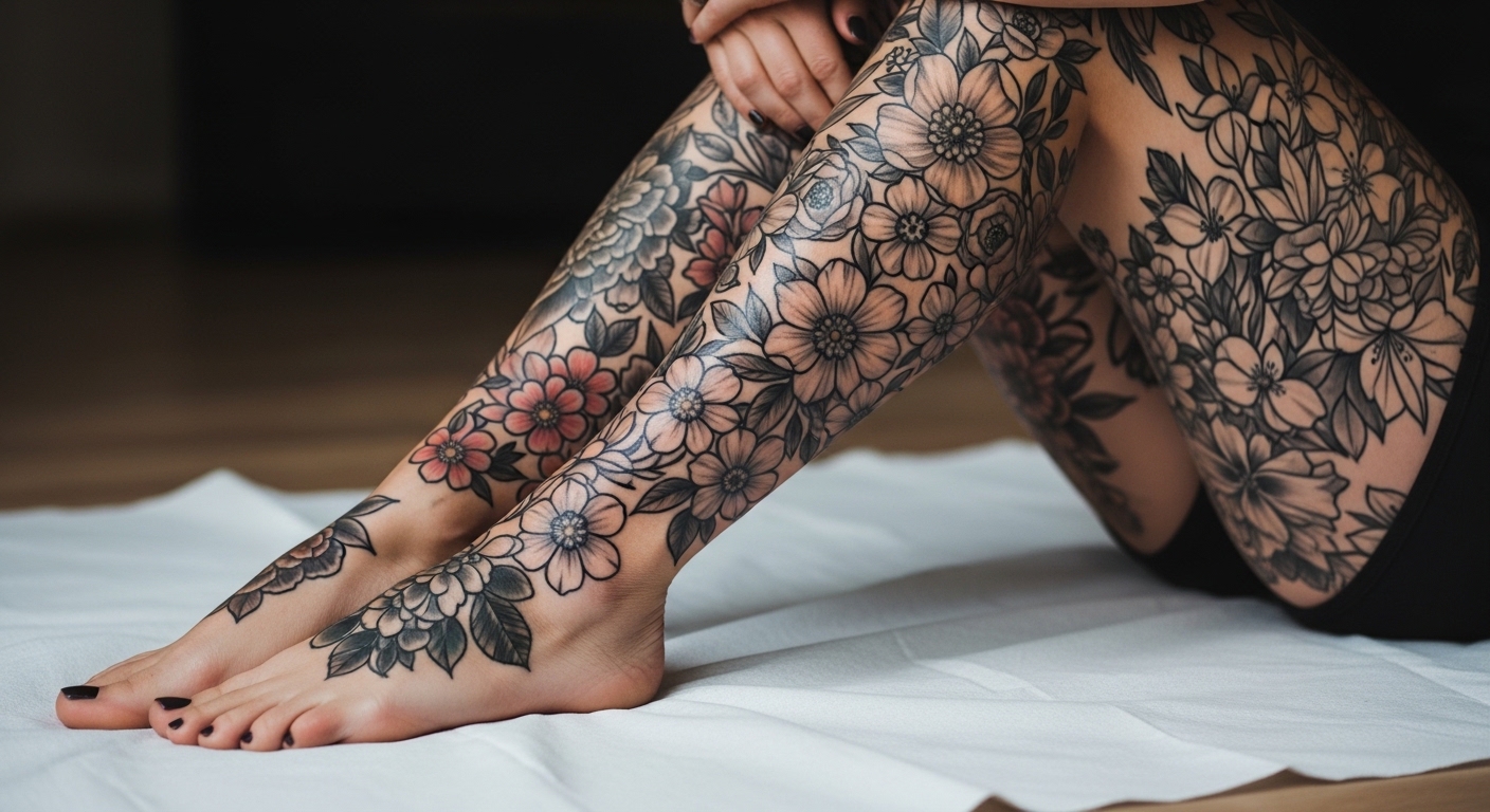 17 Elegant Small Full Leg Tattoos Every Woman Will Love