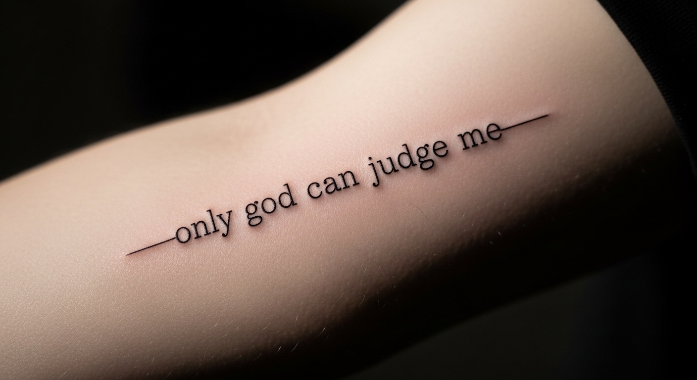 20 Powerful Fineline Only God Can Judge Me Tattoo Ideas with Meaning