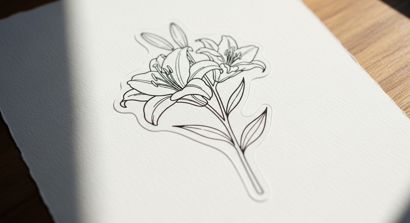 25 Aesthetic Lily Flower Tattoo Stencil Outlines Worth Saving