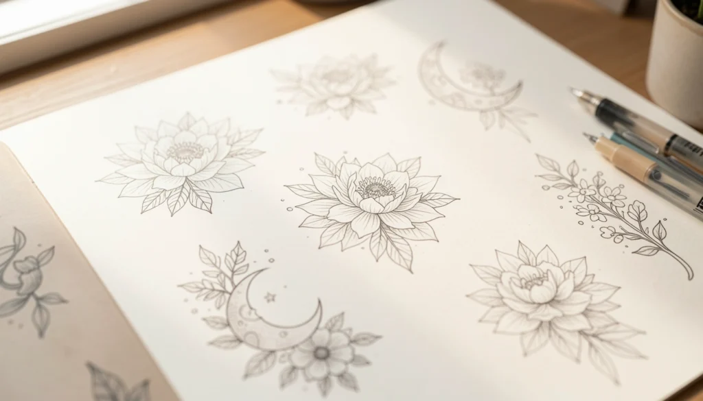 minimalist fine line tattoos for women designs