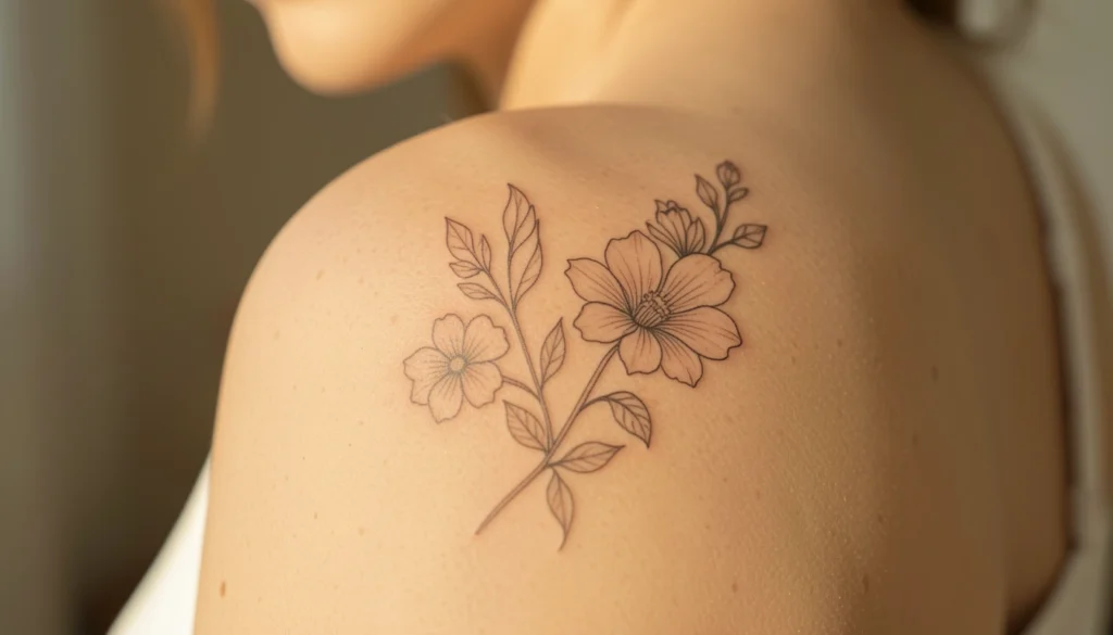 minimalist feminine shoulder tattoos designs