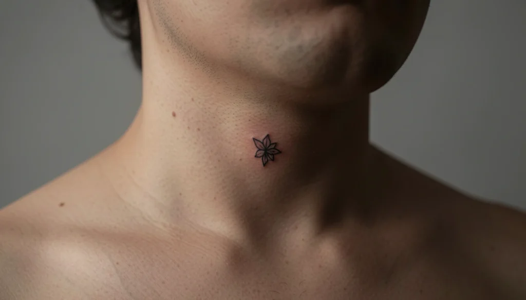 small neck tattoos for men ideas