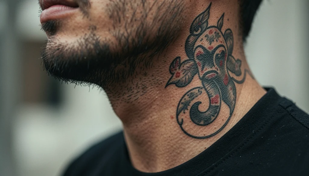 bold neck tattoos for men aesthetic