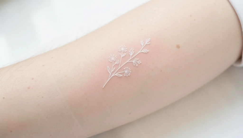 minimalist white ink tattoo designs