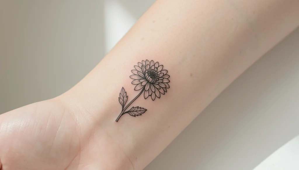 minimalist november flower tattoo designs